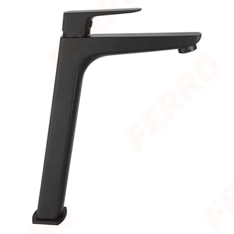 Смеситель для умывальника "FERRO" VITTO черный высокий