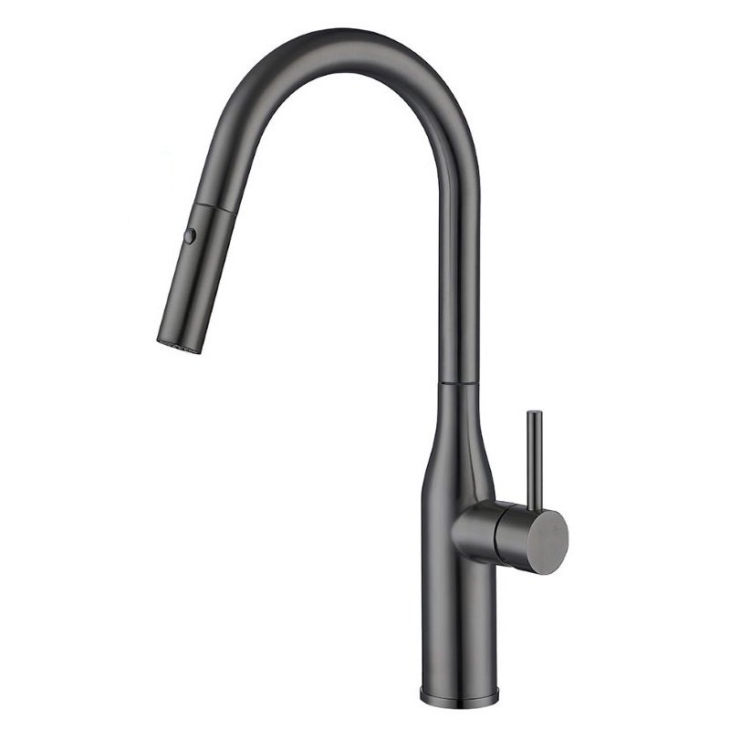 Смеситель для кухни "Koer" KB-70004-07 графит с выдвижным изливом