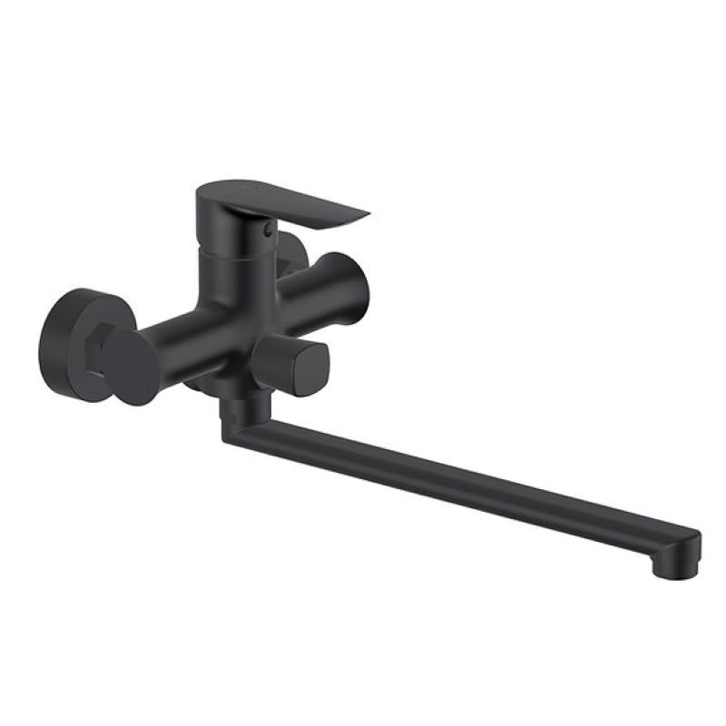 Смеситель для ванны "Imprese" VACLAV черный с длинным изливом