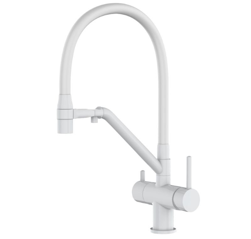 Смеситель для кухни под осмос "Koer" KB-72006-03 белый с гибким изливом