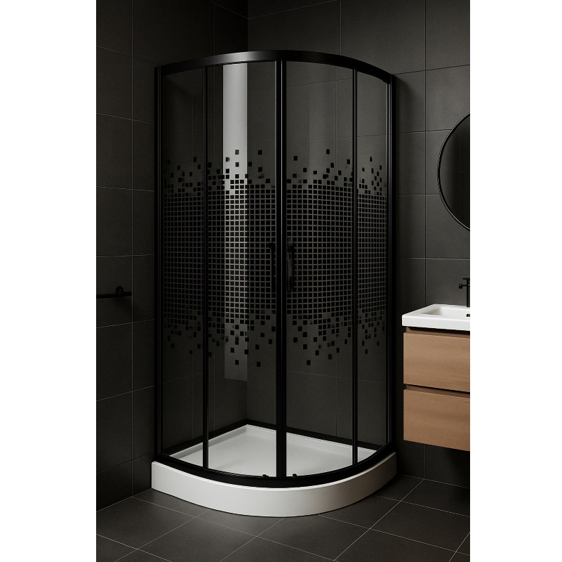 Кабина душевая S-90/15 90х90х194 черный мозаик