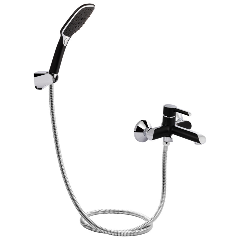 Смеситель для ванны Qtap Grand хром/черный