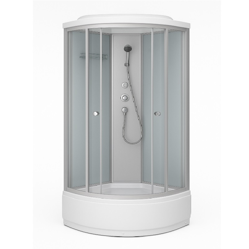 Гидробокс "Sansa" 90х90х215 глубокий поддон стекло фабрик (белое)