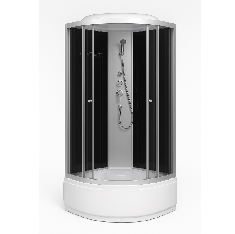 Гидробокс "Sansa" 90х90х215 глубокий поддон стекло серое (black)