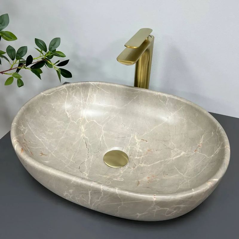 Умывальник (раковина) VBI MODENA S BEIGE STONE накладной