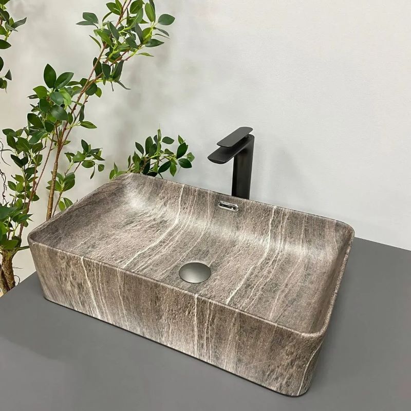 Умывальник (раковина) VBI  ARABBA M DARK STONE накладной