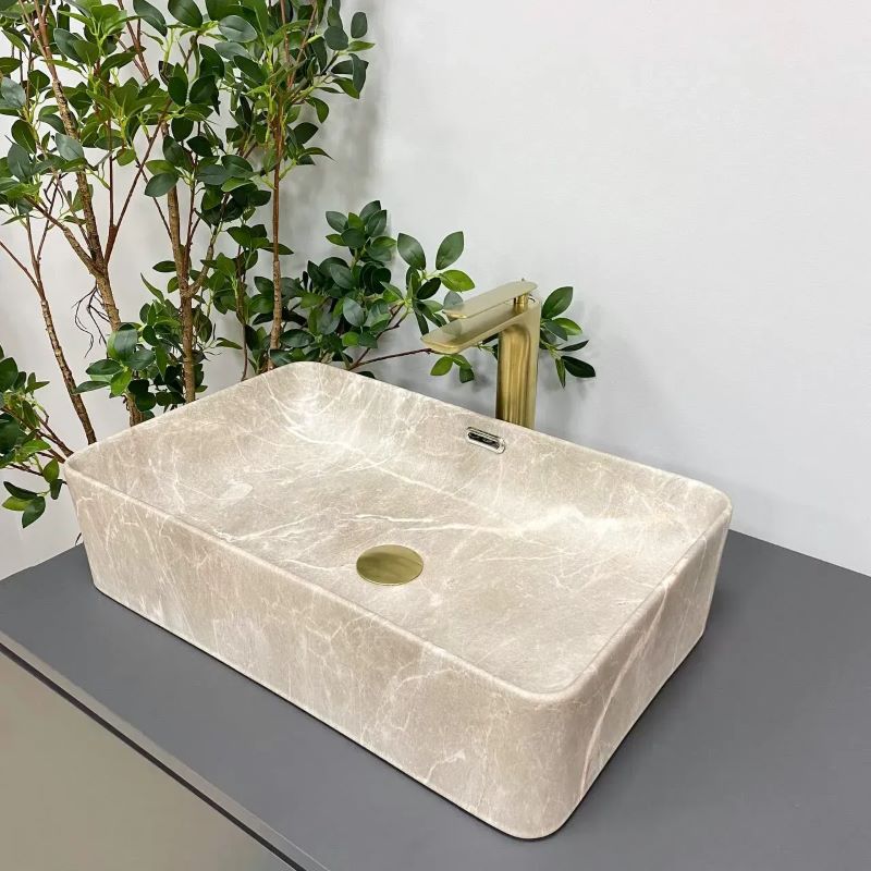 Умывальник (раковина) VBI  ARABBA M BEIGE STONE накладной