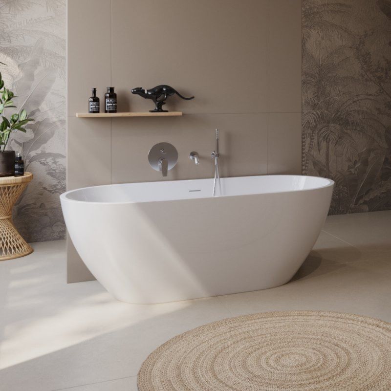 Ванна отдельностоящая KIVI 180×80×58 + сифон