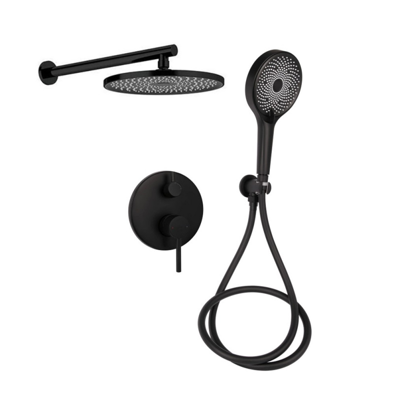 Душевая система скрытого монтажа Qtap Scorpio Black Matt (черный мат) BLM45897