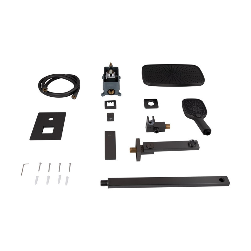 Душевая система скрытого монтажа Qtap Gemini Gunmetal Black (графит) GMB45704 
