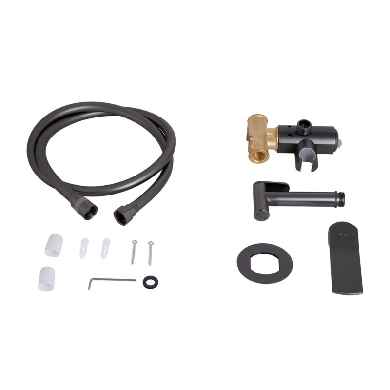 Набор для гигиенического душа Qtap Slavonice Gunmetal Black PVD (графит) GMB45916 