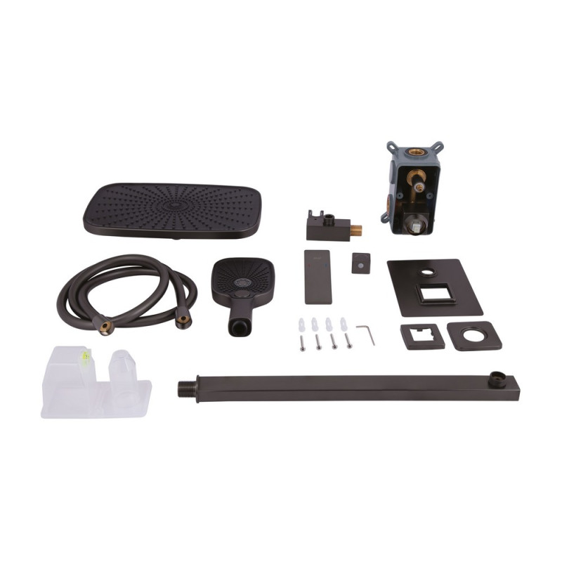 Душевая система скрытого монтажа Qtap Gemini Gunmetal Black (графит) GMB45698 