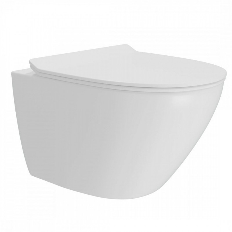 Унитаз подвесной 2376-5 безободковый с сиденьем Slim Soft-close
