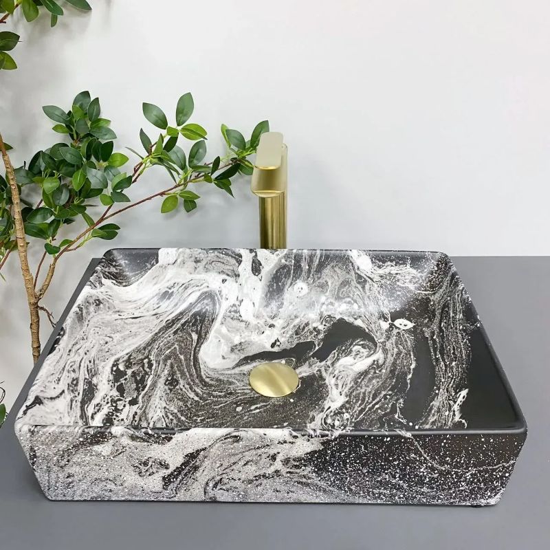 Умывальник (раковина) VBI LATINA DARK MARMO MATT накладной 