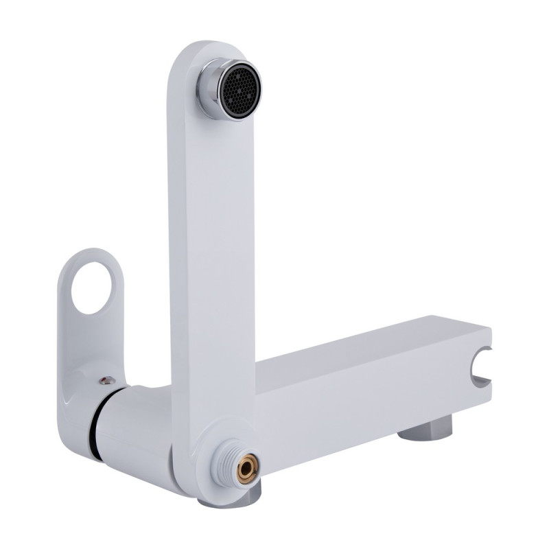 Смеситель для ванны Qtap Jay с поворотным изливом хром/белый 