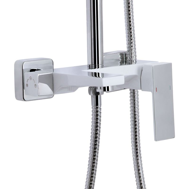 Душевая система Qtap Gemini с изливом хром/белая 