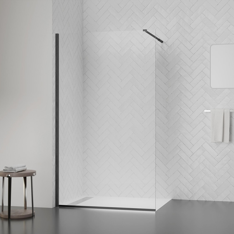 Душевая перегородка Qtap Walk-In Standard BLM209.C8 90х200 см, стекло Clear 8 мм, покрытие CalcLess 