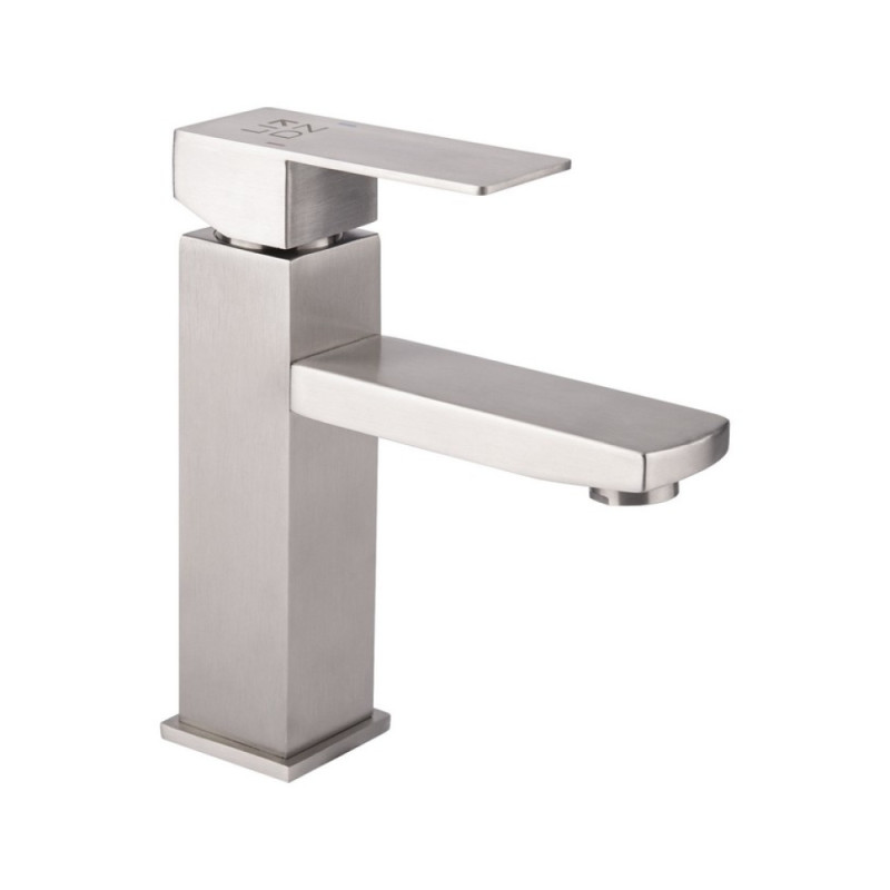 Смеситель для умывальника  Lidz Kubis 001F сатин