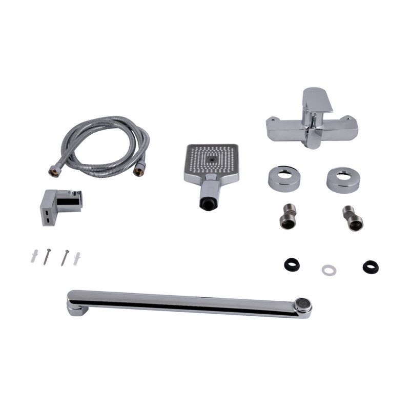 Смеситель для ванны Qtap Aries с длинным поворотным изливом хром 