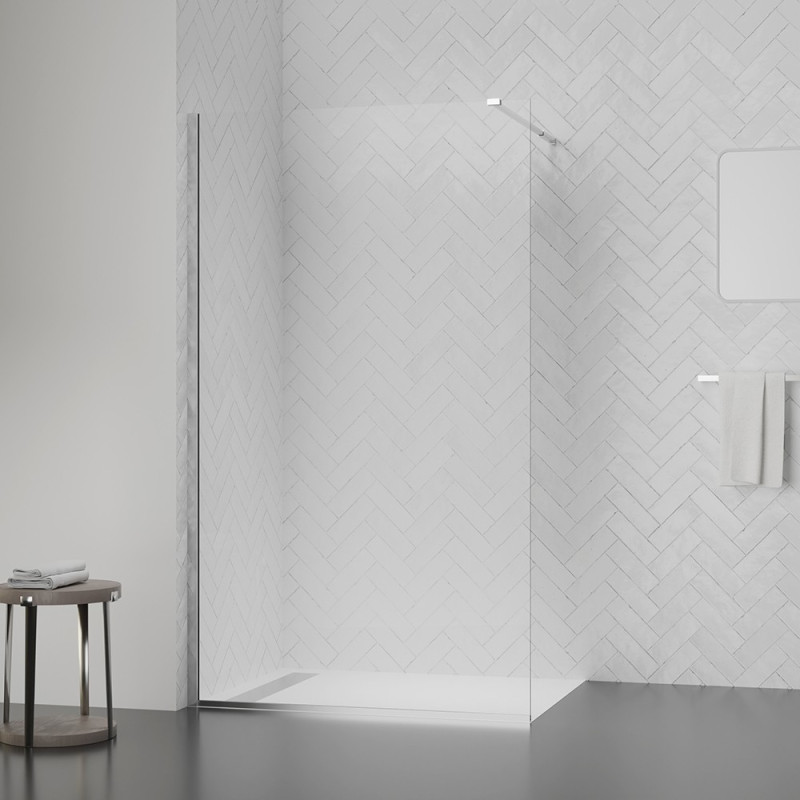 Душевая перегородка Qtap Walk-In Standard CRM209.C8 90х200 см, стекло Clear 8 мм, покрытие CalcLess 