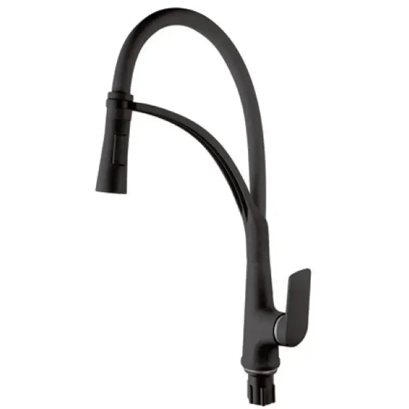 Смеситель для кухни Plamix Lucas-017 SET REFL.Black черный