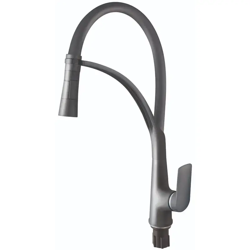 Смеситель для кухни Plamix Lucas-017 SET Graphite Refl.Grey графит