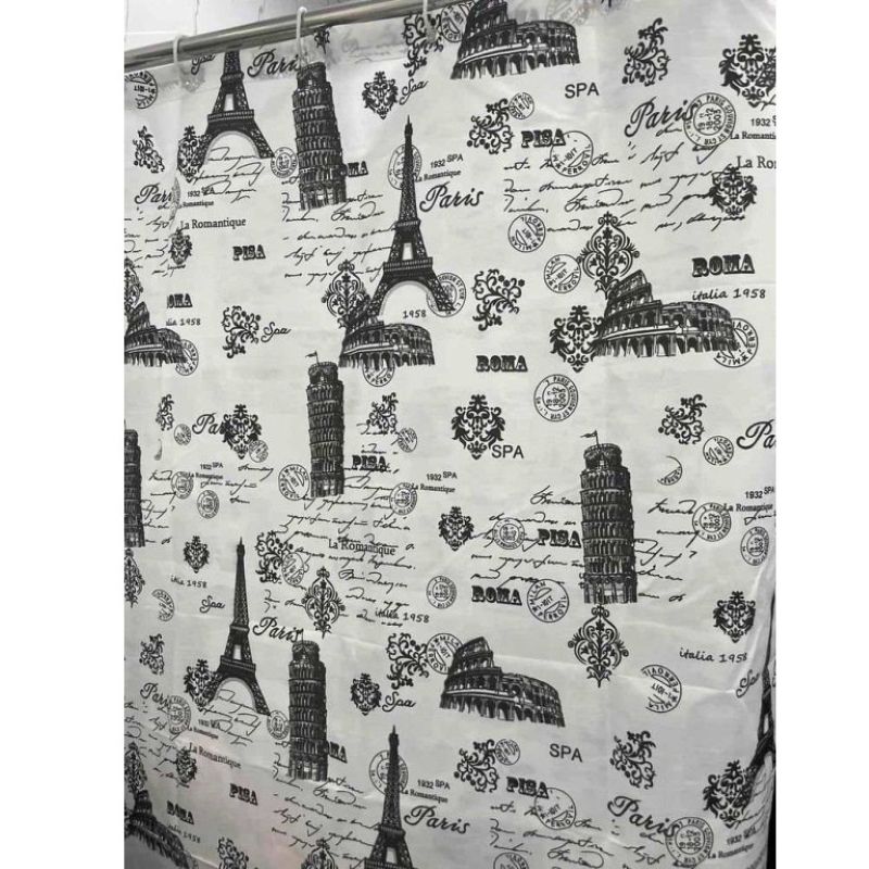 Штора для ванной Miranda Ancient Бело-Серая 180*180 см 