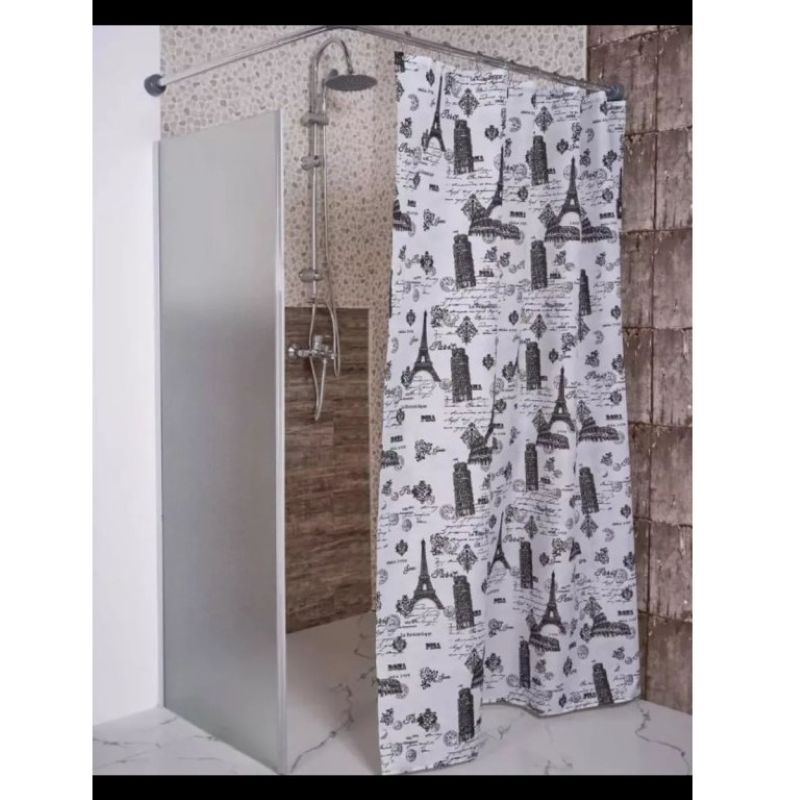 Штора для ванной Miranda Ancient Бело-Серая 180*180 см