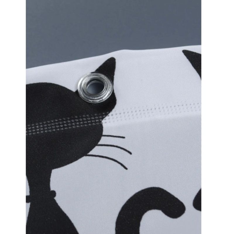 Штора для ванной Miranda Black Cats черно-белая 180*180 см 