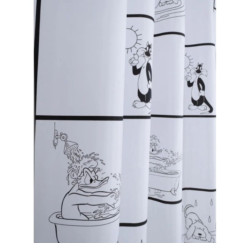 Штора для ванной Miranda Black Dolcevita черно-белая 180*180 см 