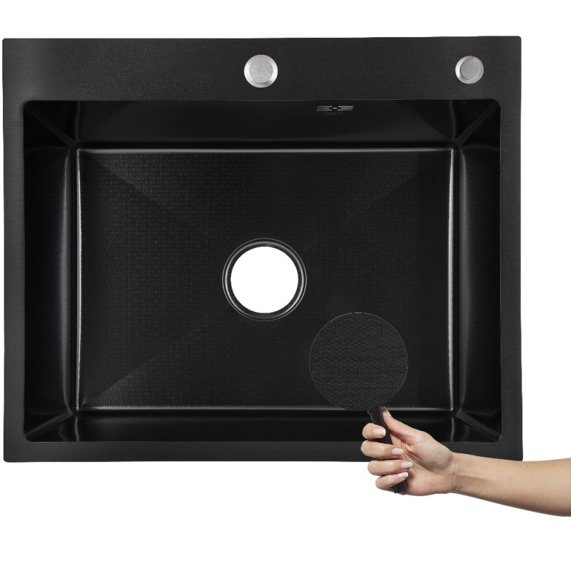 Мойка Handmade Decor Black PVD Honeycomb 650х500х220 черная 