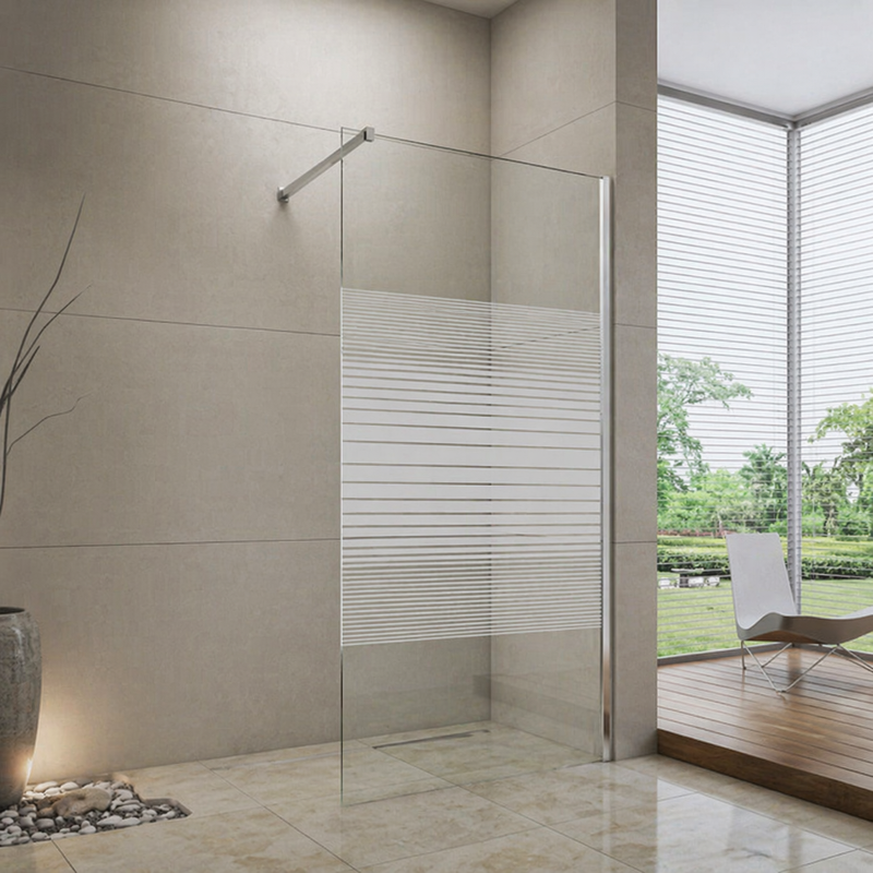 Душевая перегородка W04 90х190 стекло Linear Frosted 8мм