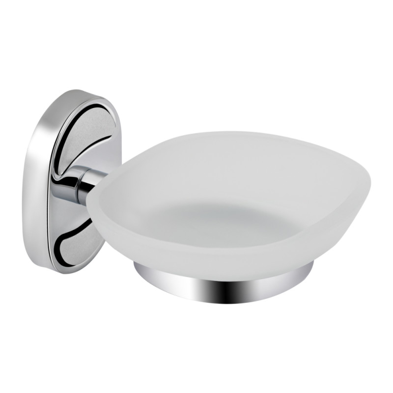 Мыльница с держателем Lidz Oreo 0201 настенная (матовое стекло) Chrome