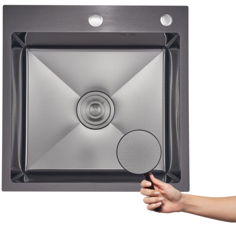 Мойка Handmade Decor Black PVD Honeycomb 500х500х220 черная 