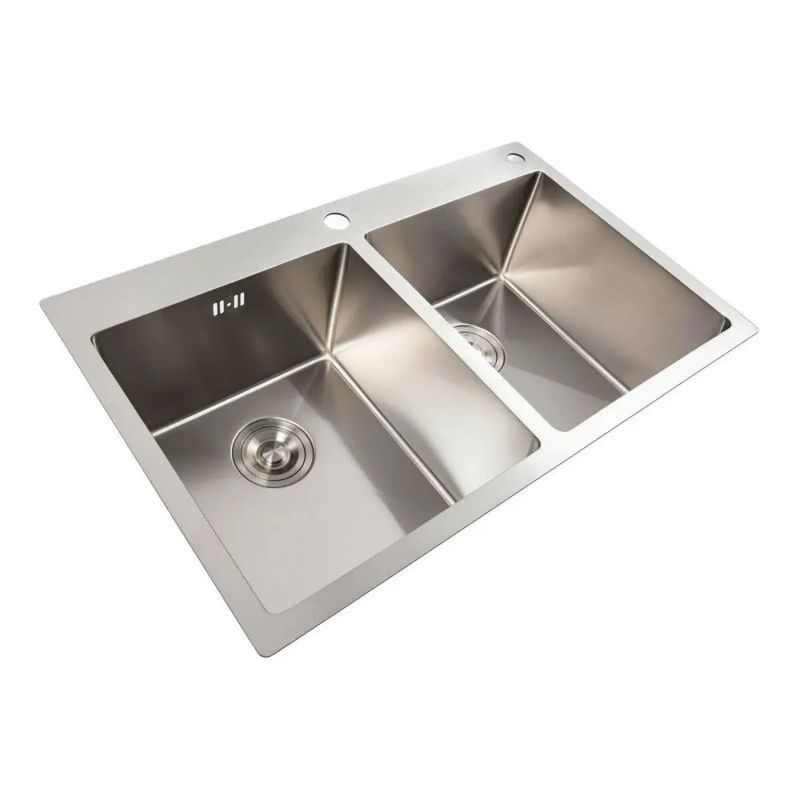 Мойка Handmade 780х480х220 двойная сатин 