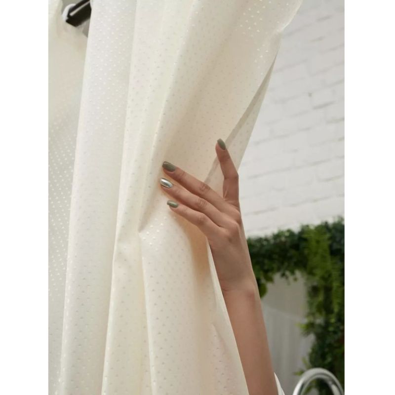 Штора для ванной Ромбик однотонная Бежевая 180*180 см 