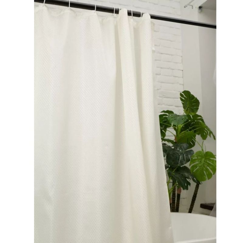 Штора для ванной Ромбик однотонная Бежевая 180*180 см