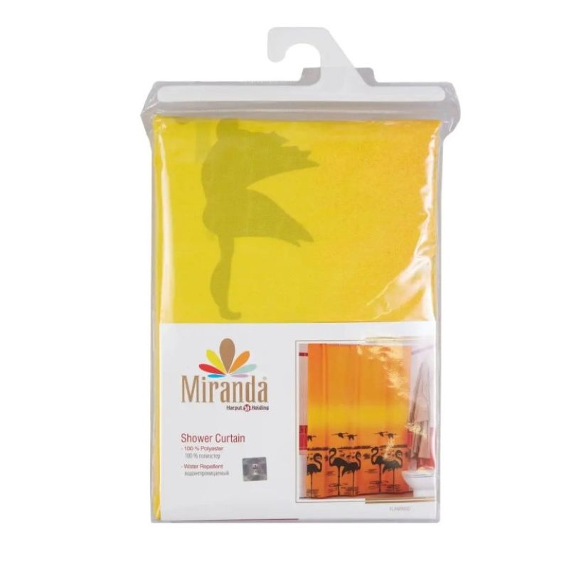 Штора для ванной Miranda Flamingo Оранжевая 180*180 см 