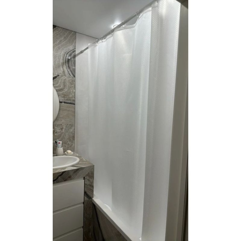 Штора для ванной Ромбик однотонная Белая 180*180 см 